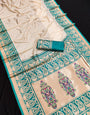 Groovy Beige Paithani Silk Saree With Angelic Blouse Piece