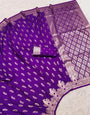 Propinquity Purple Soft Banarasi Silk Saree With Symmetrical Blouse Piece