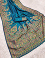 Allure Blue Pashmina Saree With Ravishing Blouse Piece