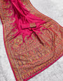 Majesty Dark Pink Pashmina Saree With A glam Blouse Piece