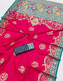 Palimpsest Dark Pink Pashmina Saree With Amiable Blouse Piece