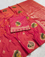Aplomb Pink Pure Zari Weaving Banarasi Silk Saree With Fantabulous Blouse Piece