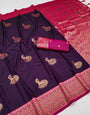 Conflate Purple Paithani Silk Saree With Angelic Blouse Piece