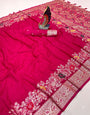 Felicitous Dark Pink Soft Banarasi Silk Saree With Winsome Blouse Piece