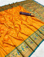 Girlish Yellow Paithani Silk Saree With Incomparable Blouse Piece