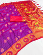 Nemesis Purple Paithani Silk Saree With Denouement Blouse Piece