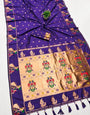 Whimsical Royal Purple Paithani Silk Saree With Scintillating Blouse Piece
