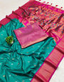 Ailurophile Sea Green Paithani Silk Saree With Lissome Blouse Piece