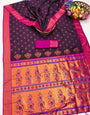 Denouement Purple Paithani Silk Saree With Enchanting Blouse Piece