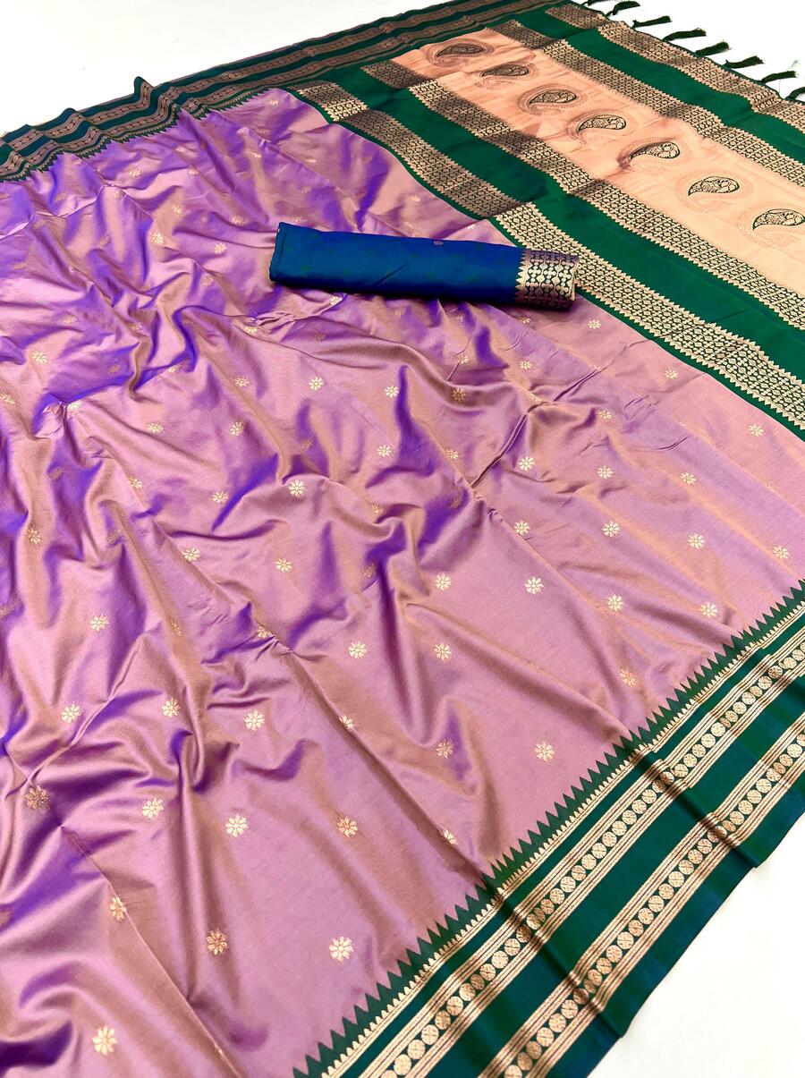 Enamoring Baby Pink Soft Banarasi Silk Saree With Redolent Blouse Piece