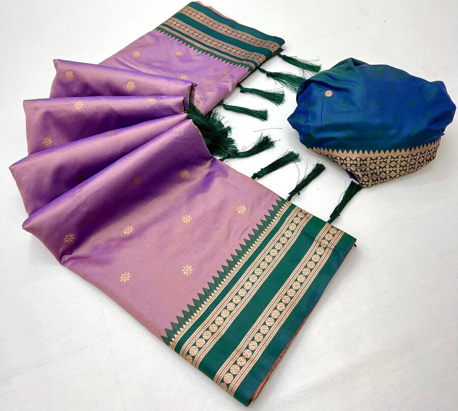 Enamoring Baby Pink Soft Banarasi Silk Saree With Redolent Blouse Piece