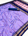 Beauteous Lavender Soft Banarasi Silk Saree With Ineffable Blouse Piece