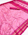 Scintilla Pink Soft Banarasi Silk Saree With Gratifying Blouse Piece