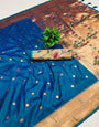 Demesne Firozi Paithani Silk Saree With Ideal Blouse Piece