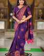 Comely Purple Paithani Silk Saree With Inspiring Blouse Piece