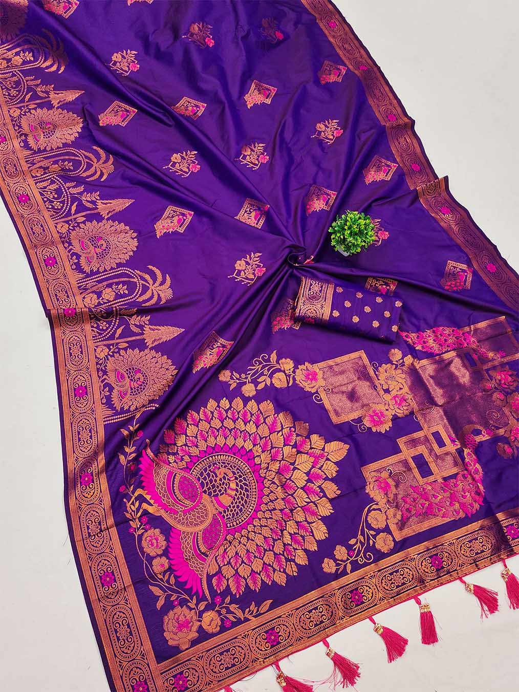 Comely Purple Paithani Silk Saree With Inspiring Blouse Piece