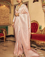 A dreamy Beige Kanjivaram Silk Saree With Eloquence Blouse Piece