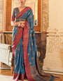 Invaluable Blue Soft Banarasi Silk Saree With Entrancing Blouse Piece