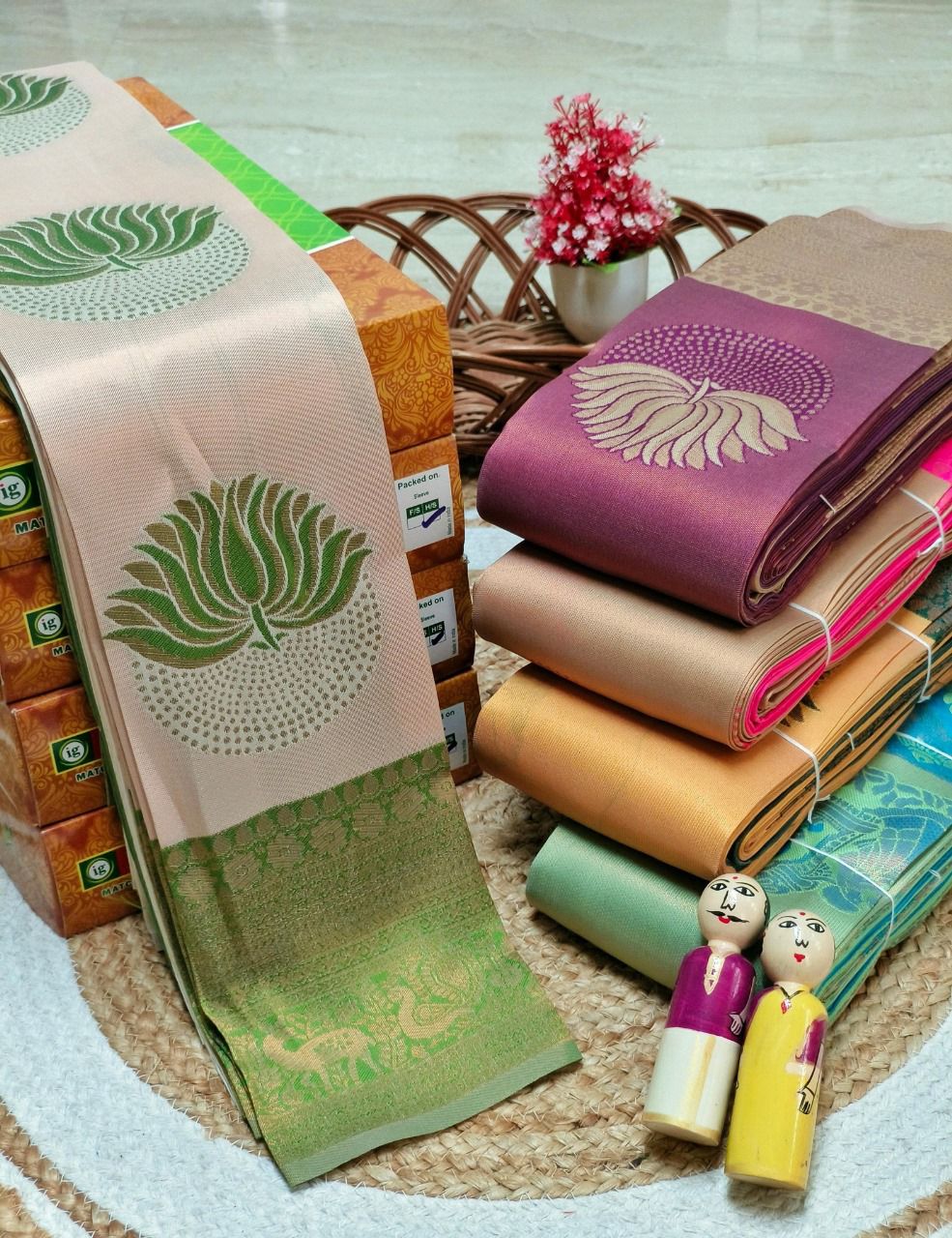 Delectable Beige and Green Soft Silk Saree With Amazing Blouse Piece