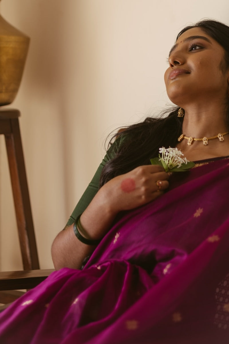 Admirable Dark Pink Cotton Silk Saree With Confounding Blouse Piece