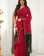 Proficient Red Cotton Silk Saree With Grandiose Blouse Piece