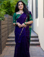Enchanting Purple Cotton Silk Saree With Murmurous Blouse Piece