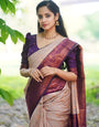 Denouement Grey Soft Silk Saree With Vivacious Blouse Piece