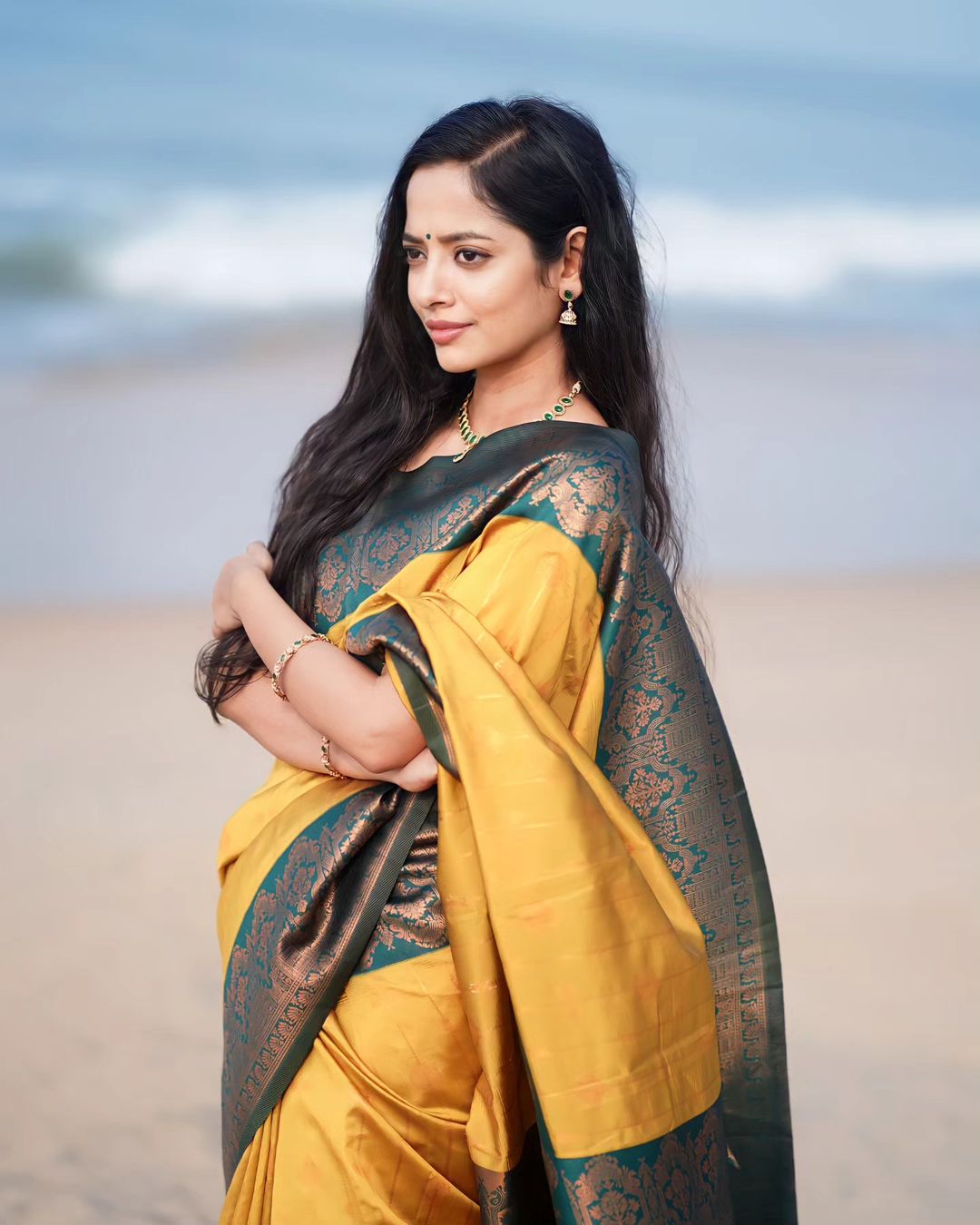 Lustrous Yellow Soft Silk Saree With Eclat Blouse Piece