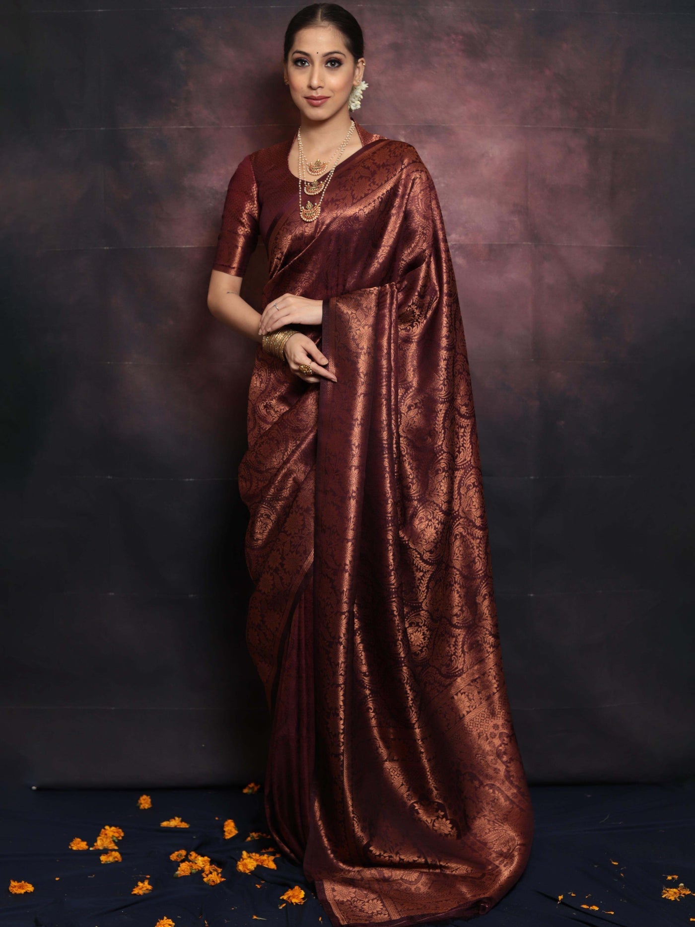 Classic Maroon Soft Silk Saree With Lissome Blouse Piece