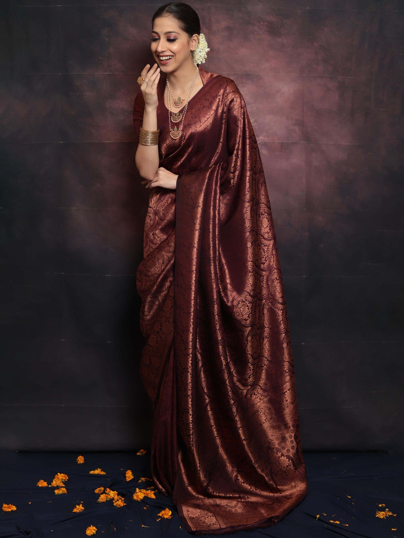 Classic Maroon Soft Silk Saree With Lissome Blouse Piece