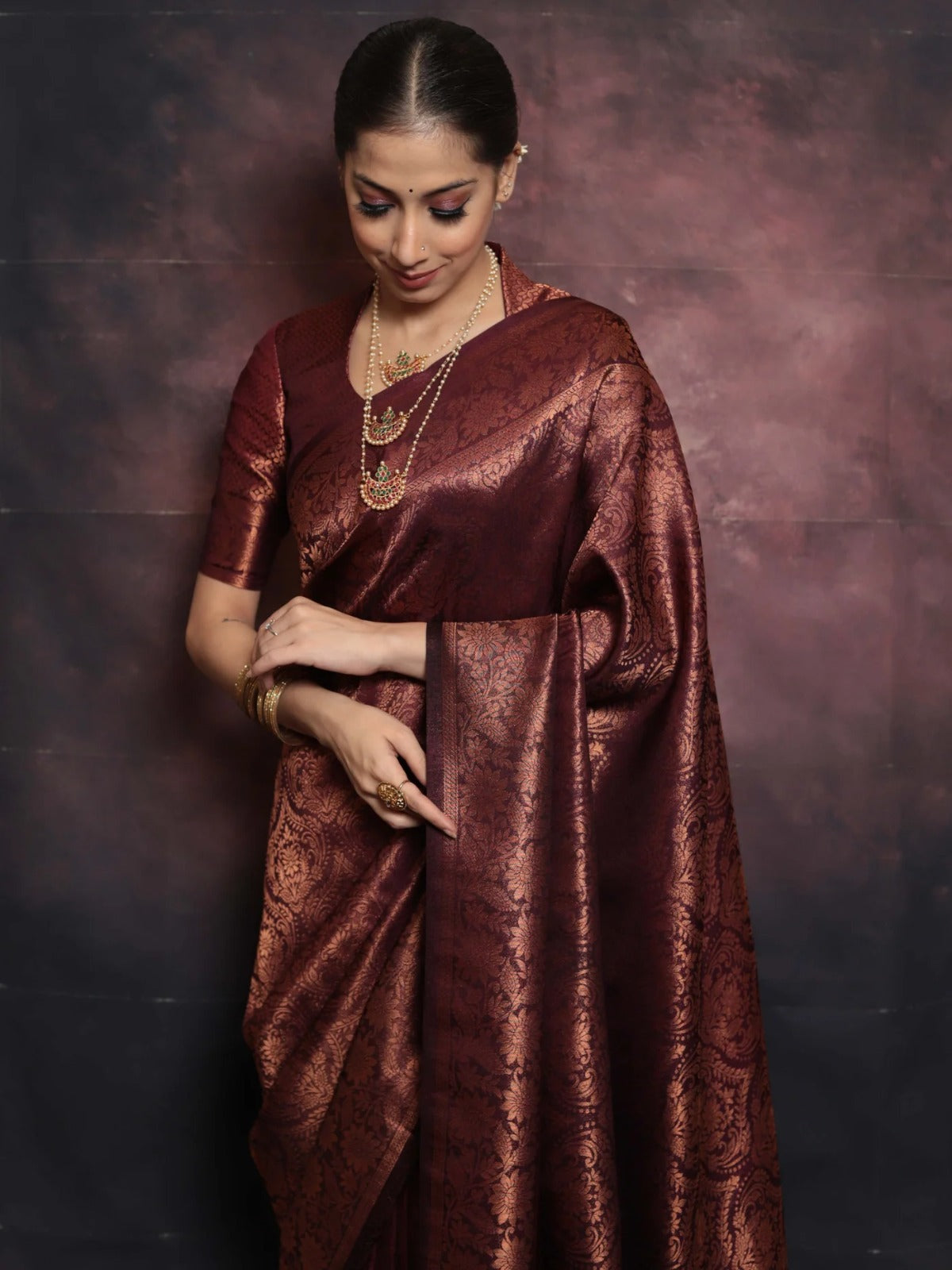 Classic Maroon Soft Silk Saree With Lissome Blouse Piece