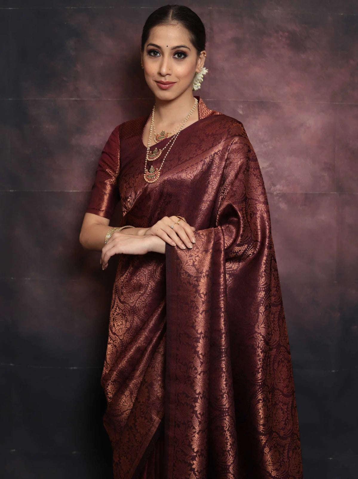 Classic Maroon Soft Silk Saree With Lissome Blouse Piece