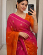 Pleasant Pink Banarasi Khadi Silk Saree With Entrancing Blouse Piece