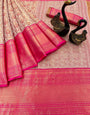 Tantalizing Dark Pink Kanjivaram Silk Saree With Fugacious Blouse Piece