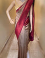 Embellished Beige Soft Silk Saree With Mellifluous Blouse Piece