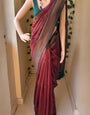 Embellished Maroon Soft Silk Saree With Mellifluous Blouse Piece