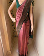 Embellished Pink Soft Silk Saree With Mellifluous Blouse Piece