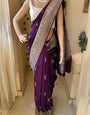 Pulsating Purple Soft Silk Saree With Ineffable Blouse Piece