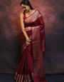 Splendiferous Maroon Soft Silk Saree With Exuberant Blouse Piece