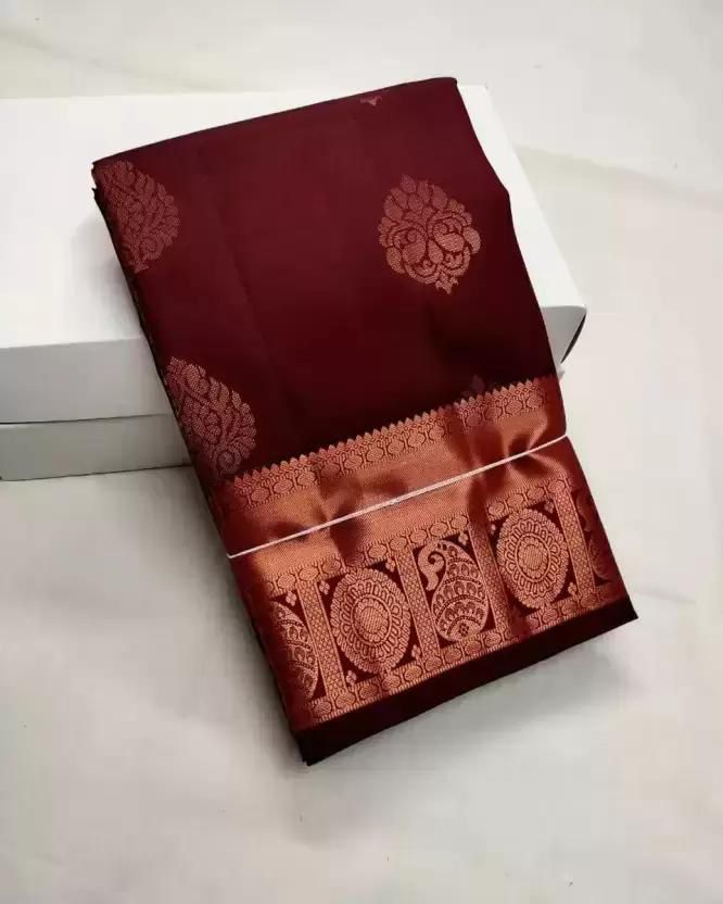 Bucolic Wine Soft Silk Saree With Radiant Blouse Piece