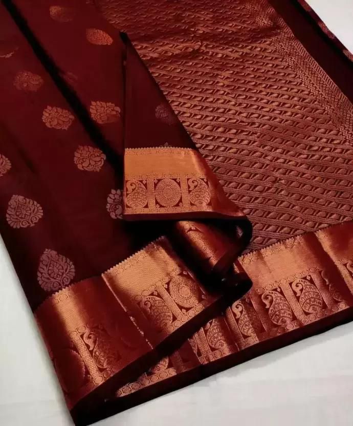 Bucolic Wine Soft Silk Saree With Radiant Blouse Piece