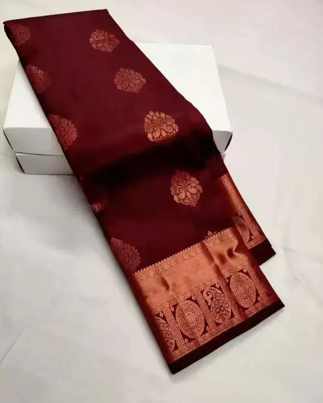 Bucolic Wine Soft Silk Saree With Radiant Blouse Piece