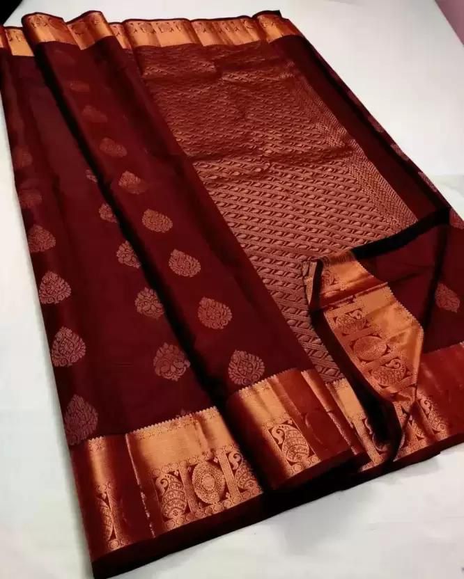 Bucolic Wine Soft Silk Saree With Radiant Blouse Piece