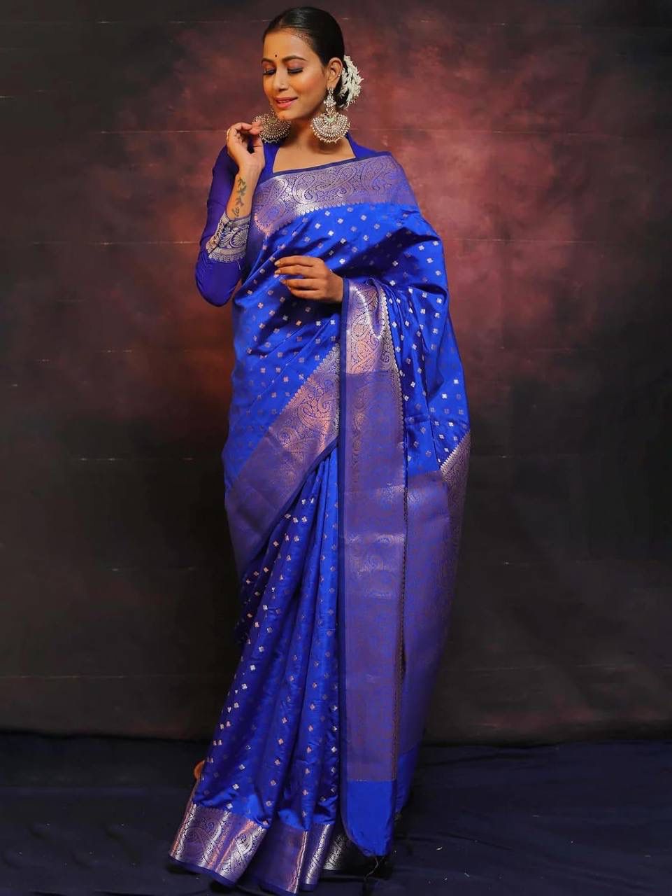 Breathtaking Royal Blue Soft Silk Saree With Fairytale Blouse Piece