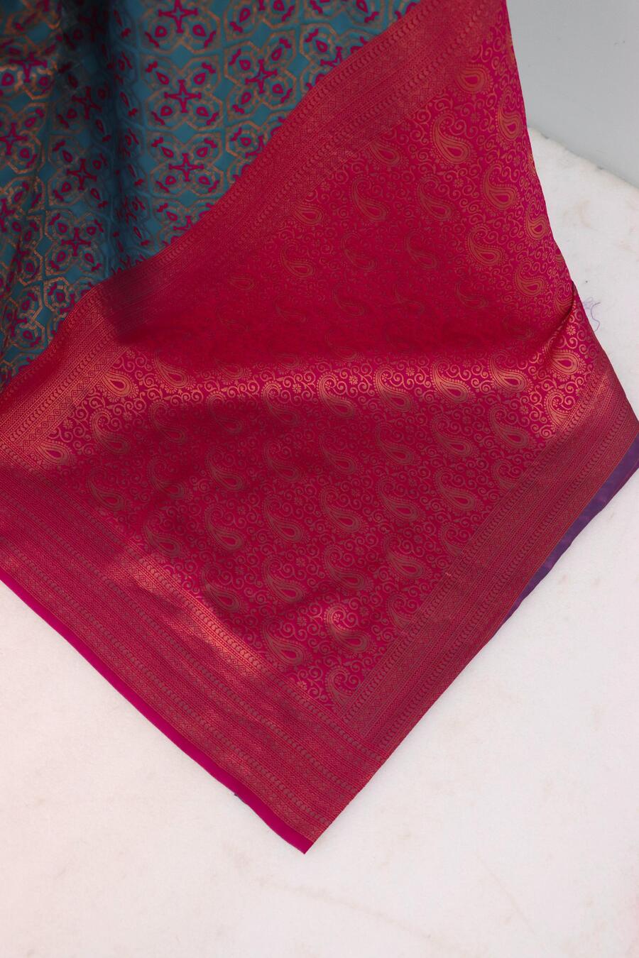 Quintessential Blue Soft Banarasi Silk Saree With Prodigal Blouse Piece