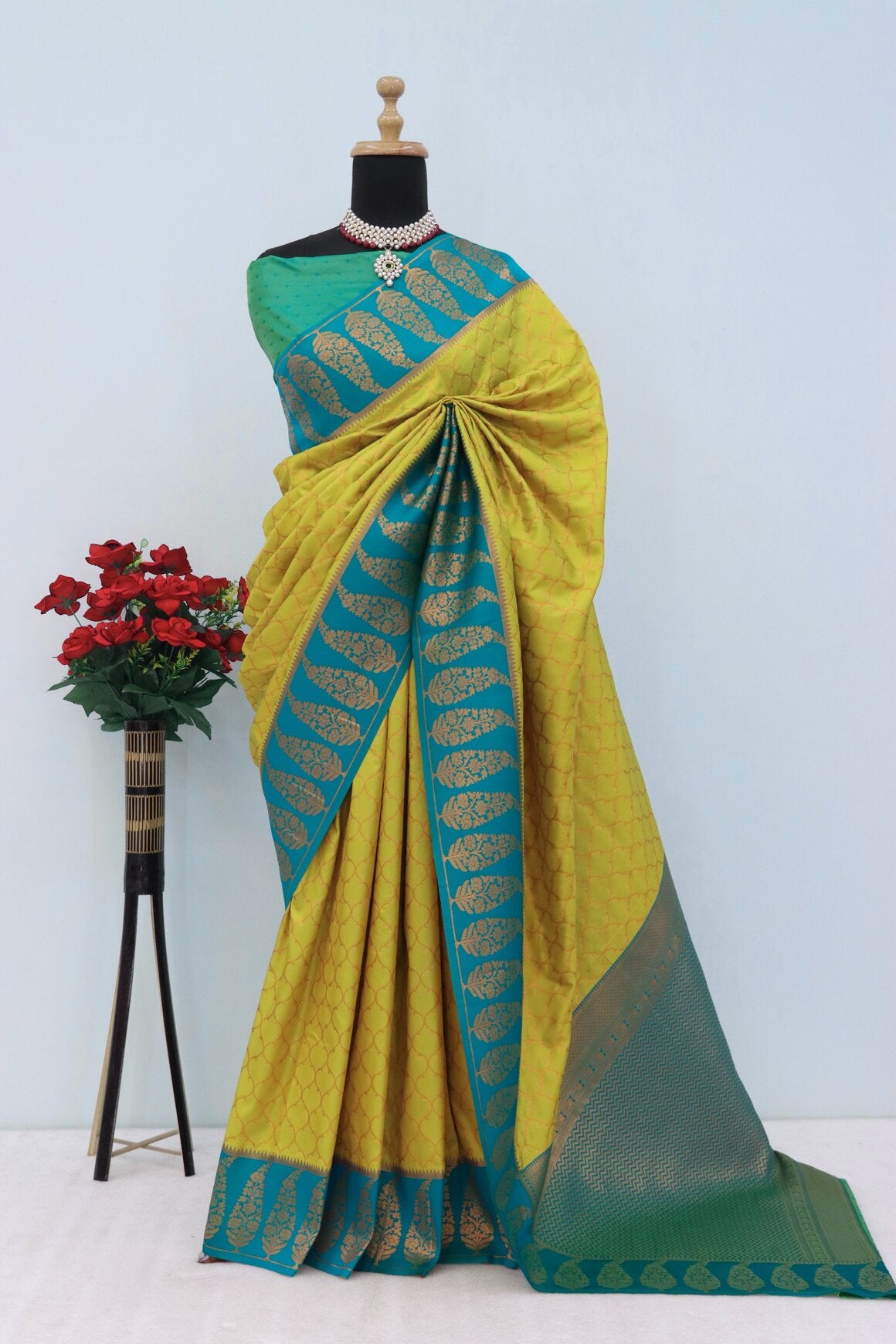 Seraglio Mustard Soft Banarasi Silk Saree With Most Flattering Blouse Piece
