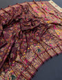 Ravishing Brown Pashmina saree With Entrancing Blouse Piece