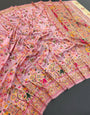 Charismatic Pink Pashmina saree With Quixotic Blouse Piece