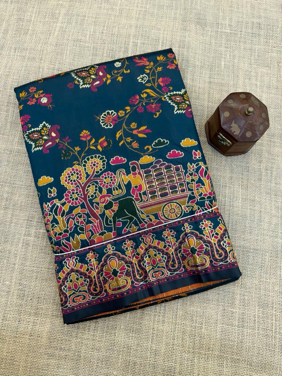 Assemblage Rama Pashmina saree With Most Stunning Blouse Piece
