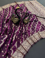 Radiant Wine Soft Banarasi Silk Saree With Gossamer Blouse Piece